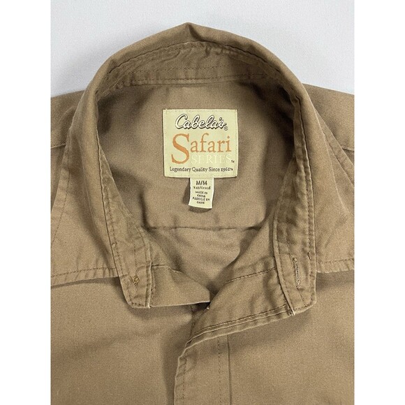 Cabela's Safari Series Shirt M Tall Long Sleeve Utility Vented Tan - Picture 4 of 12